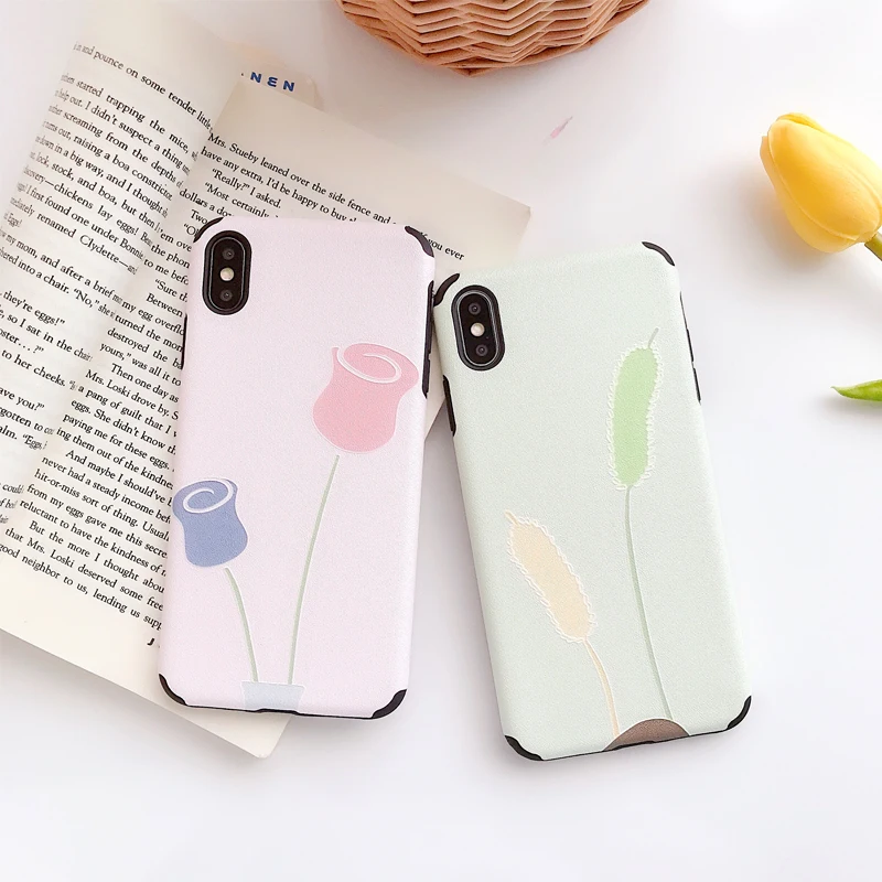 Art Flowers Leaf Phone Case For iPhone XS Max XR 6 6S 7 8 Plus X Retro Style Flower Floral Soft Back Cover |