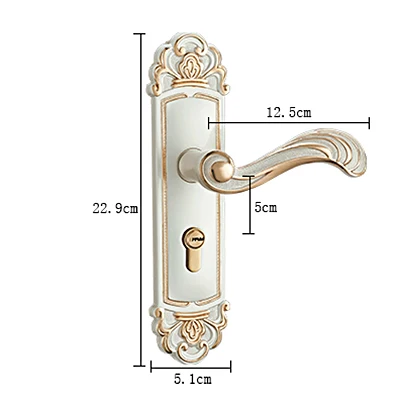 KAK винтажный немой комнатный замок из алюминиевого сплава, внутренняя дверная ручка, замок, Европейский стиль, Противоугонная блокировка ворот, мебельная фурнитура