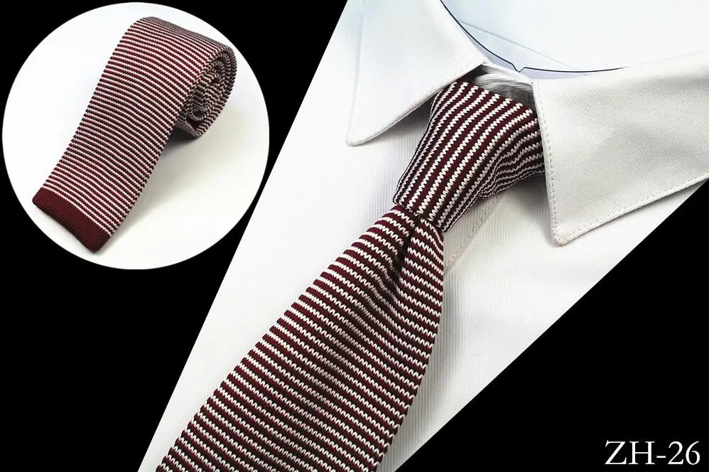 Gusleson модный мужской s Вязаный Галстук для шеи мужской вязаный галстук тонкий дизайнерский галстук-Стрела тонкие шейные платки для мужчин галстук - Цвет: 26