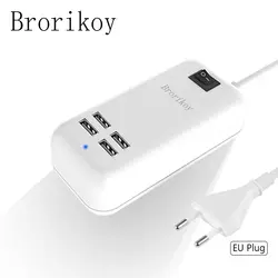 Brorikoy 4 Порты usb Смарт настенный Зарядное устройство док 15 Вт 3A ЕС Подключите мобильный телефон адаптер быстрой зарядки для iPhone iPad xiaomi