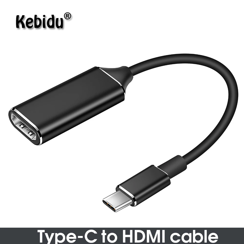 

Kebidu USB C Type C To HDMI Adapter 4K 60Hz Type C 3.1 Male To HDMI Female Cable Adapter Converter For Xiaomi Samsung Huawei