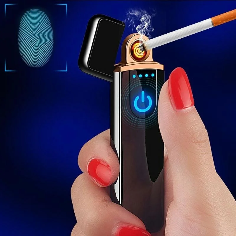 

Gadgets for Men Mini Portable USB Electric Lighter Tobacco Cigarette Charging Lighter Outdoor Windproof Touch Sensing Lighters
