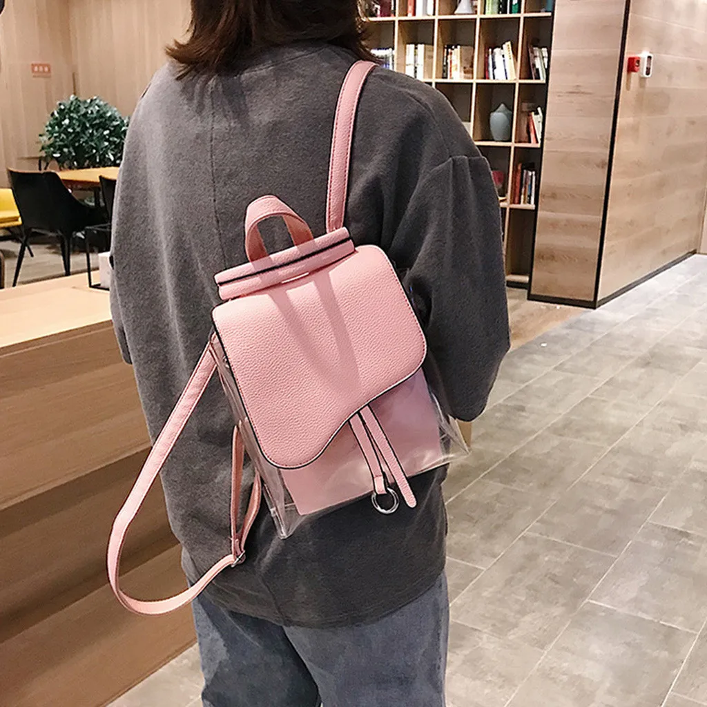 Прозрачный женский рюкзак, милый женский рюкзак-мессенджер, модные мини розовые черные школьные сумки для девочек-подростков, модная сумка для книг