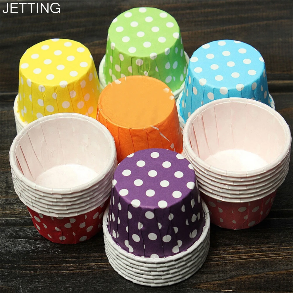 100pcs Colorful Paper Cake Cupcake Liner Baking Muffin Box Cup Case