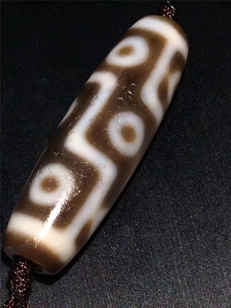 

190315-2 Fine Weathering Beads 9 EYES Ji 12mmx38m Natural Agate Material High Quality Amulet Dzi Beads Collection