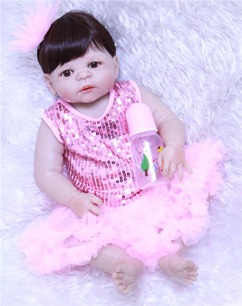 

NPK 22" girl silicone reborn baby dolls bebe alive reborn realista bonecas reborn child gift toy dolls Bebe alive born boneca