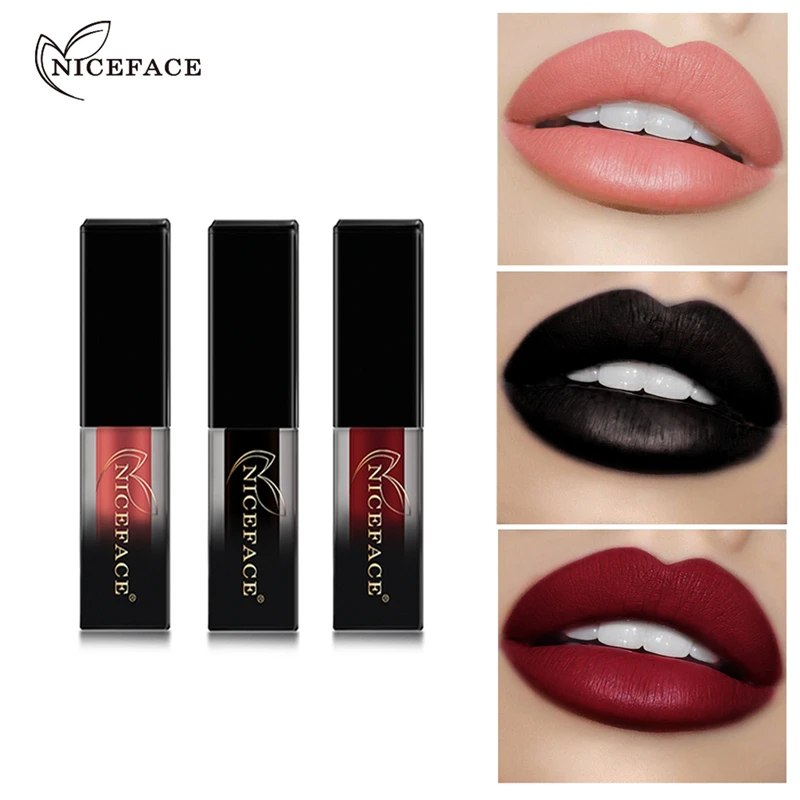 Niceface матовая губная помада блеск для губ Водонепроницаемая увлажняющая жидкая