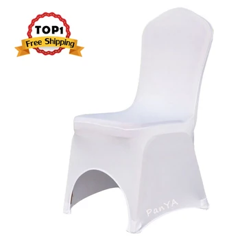 

White Polyester Elastic Lycra Stretch Banquet Chair Cover of Wedding Party Event Office Hotel Dining Room chair Decoration