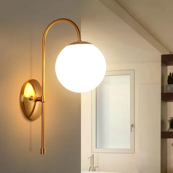 

Modern Minimalist Led Glass Wall Light Living Room Restaurant Lamp Wall Bedroom Hallway Creative Fashion Wall Lamp