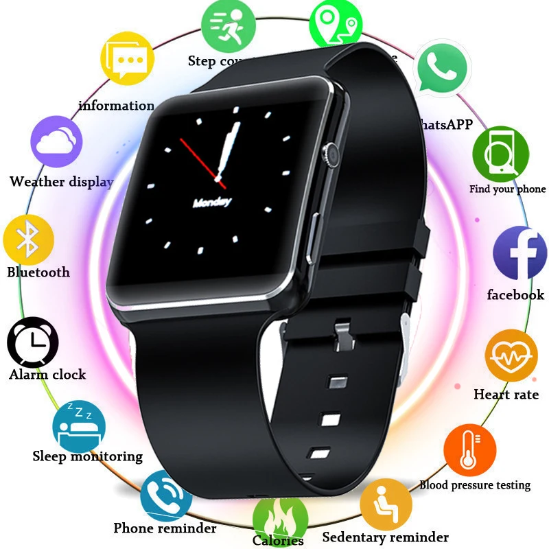 

New Bluetooth Smart Watch Men Women Sport Passometer Smartwatch with Camera Support SIM Card Whatsapp Facebook for Android Phone