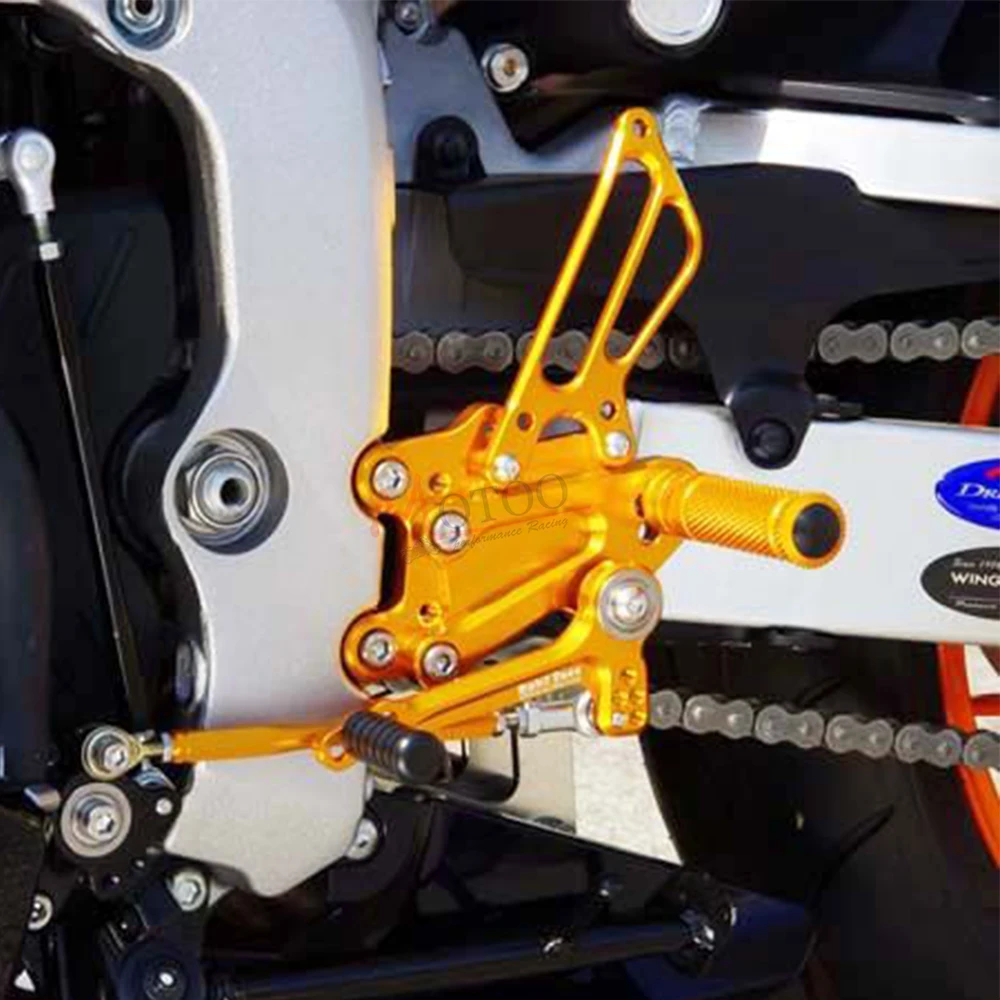 Полностью CNC алюминиевый мотоцикл регулируемая подножка для ног Педаль Rearsets задние наборы подножки для KAWASAKI ZX6R ZX-6R 1999-2002