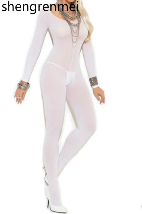 

Shengrenmei 2019 Sexy Teddies & Bodysuits Women Lingerie Sexy Clothes Long Sleeves Sleepwear Lady Pure Color Nightwear