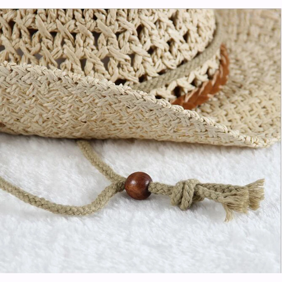 2 3 4 5 6 7Y Kids Cowboy Hat Summer Travel Sun Hat Boy's Straw Cap