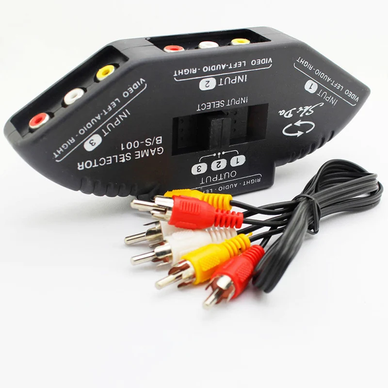 Brand 3 RCA to 1 AV Multi Box Device TV Video Switch Extender cables