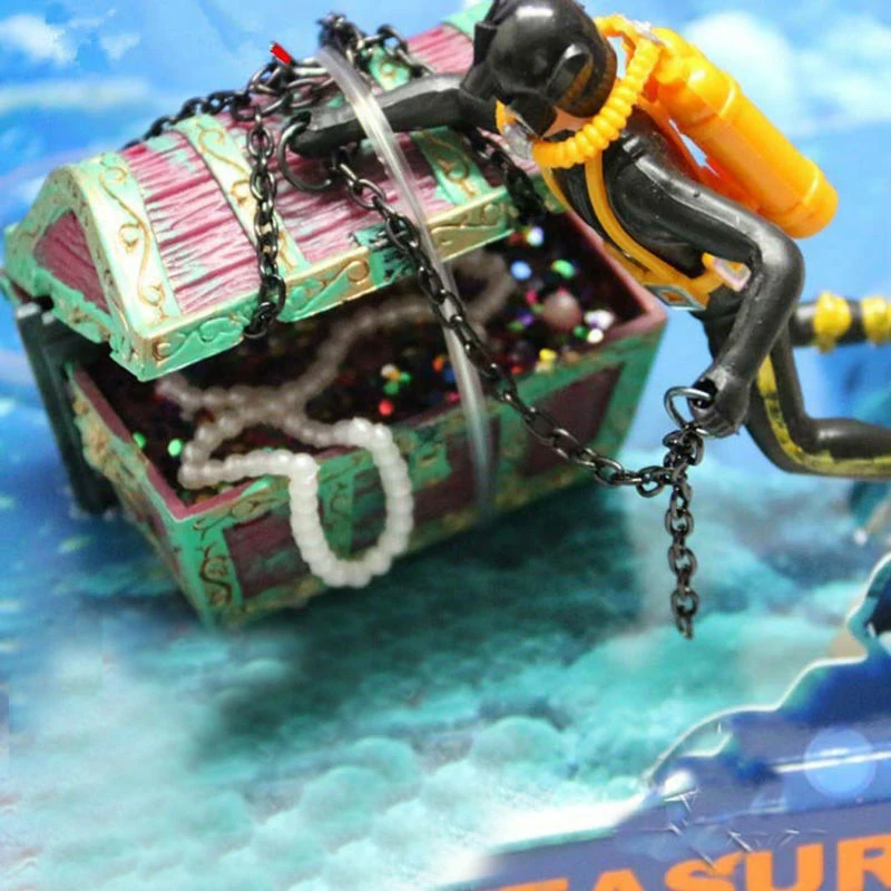 Сокровище Frogman аквариумный орнамент World of Tanks Diver Hunter Fight Treasure Figure статуя Action Fish Diver аквариумный пейзаж