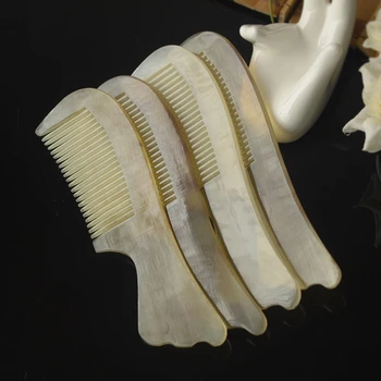 

1PC 15cm Fishtail Handle Horn Comb Antistatic cost-effective Comb G0425