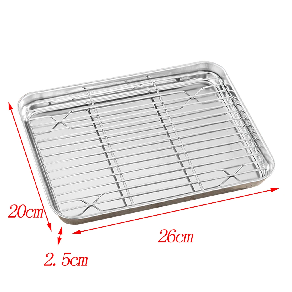 Stainless Steel Baking Tray & Removable Cooling Rack Set
