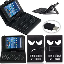 10″ Universal PU Leather Stand Case Cover With Micro USB Keyboard For 10″ Android Tablet PC Cartoon Painted Leather Stand Funda