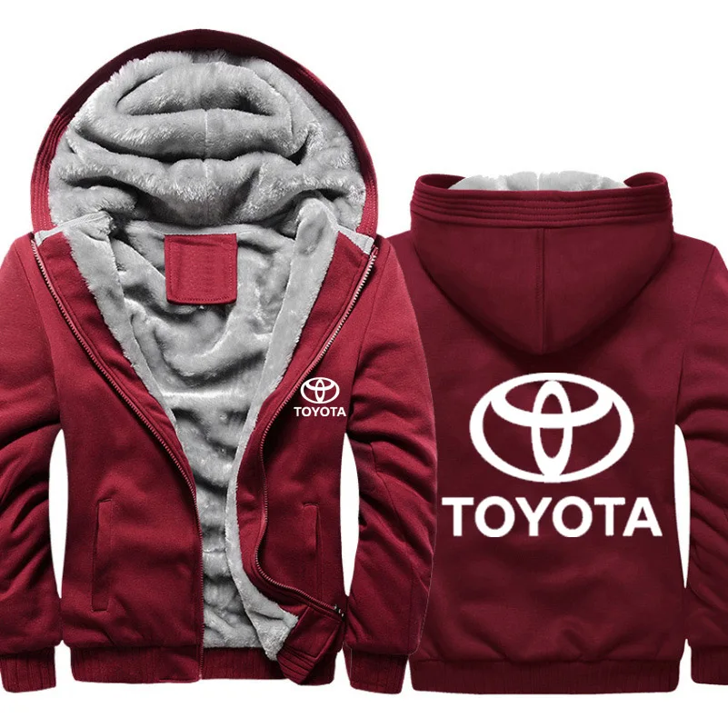 Мужские толстовки с капюшоном с логотипом Toyota, мужская куртка с капюшоном, зимняя плотная Теплая Флисовая хлопковая камуфляжная куртка на молнии, мужская куртка-реглан - Color: 808