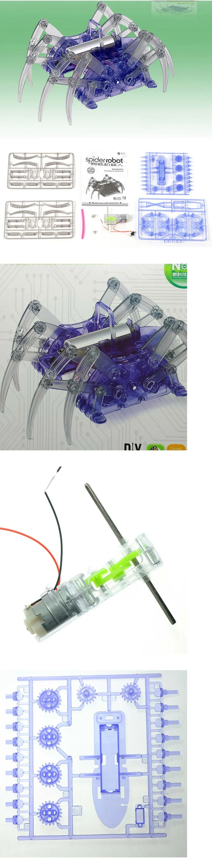 [Забавный] Электронный Питомец DIY сборка умный электрический робот паук игрушка обучающая DIY Набор Сборка строительные головоломки игрушка