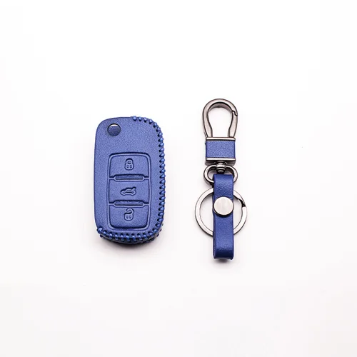 Чехол для автомобильного ключа, чехол для Volkswagen VW polo b5 b6 golf 4 5 6 jetta mk6 tiguan Beyond that Beetle, чехол для автомобильного ключа - Название цвета: blue