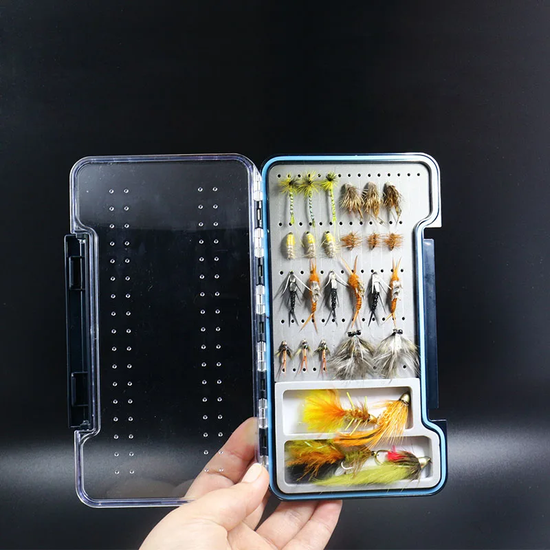 2 дополнительных размера Портативный прозрачный ABS пластиковый ящик для ловли нахлыстом прочный односторонний удобный контейнер для хранения мух из пенопласта