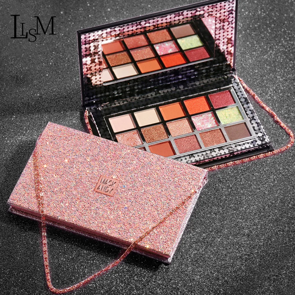 

LISM Chain Bag 15 Color Eyeshadow Palette Sequin Pearlescent Matte Combination Eye Shadow Rouge Powder Cosmetics Eye Makeup