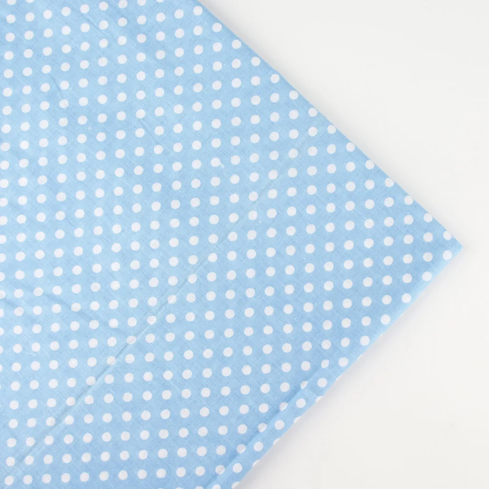 158cm x half meter baby blue Polka dots print cotton fabric DIY fabrics