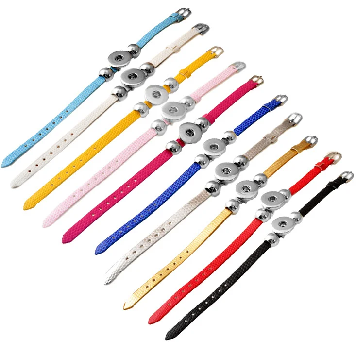 

P00536 1Pcs/lot Wholesale Snap Button Bracelet&Bangles High quality leather Bracelets For Women 18mm Rivca Snap Button Jewelry