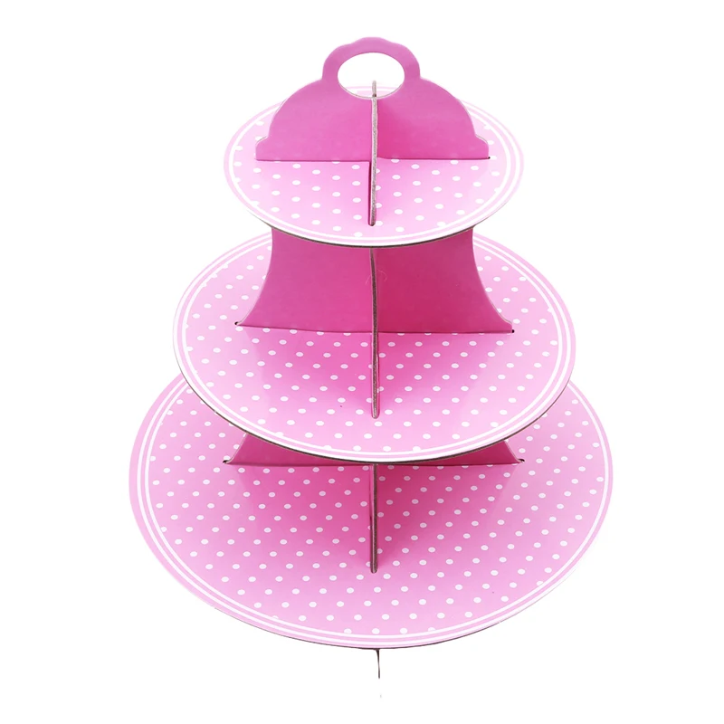  3Layer Paper Round Cup Cake Stand Cup Holder Wedding Birthday Party Decorations Events Dessert Suga