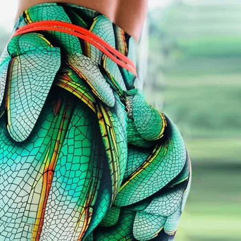 Women Green Wing Digital Printing Leggings Workout Leggings No Transparent Push Up Leggins Mujer Fitness Leggings Women'S Pants 2