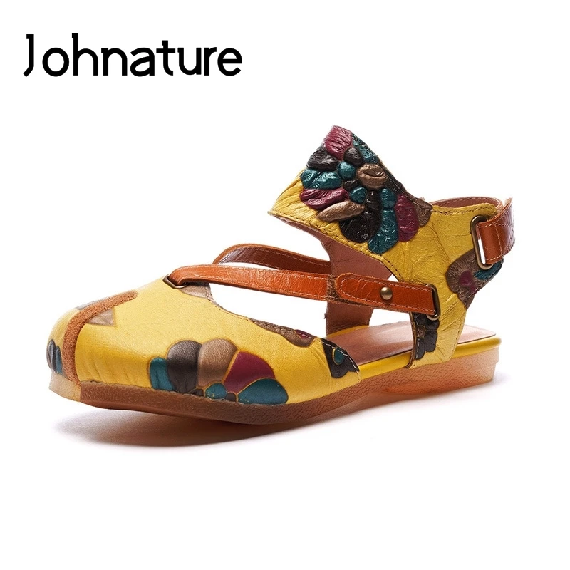 Повседневные летние сандалии Johnature из натуральной кожи с ремешком на щиколотке