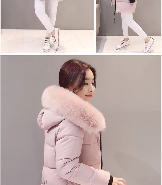 Parka Women Winter Coats Long Cotton Casual Fur Hooded Jackets Ladies Warm Winter Parkas Female Overcoat Women Coat MLD1268 -