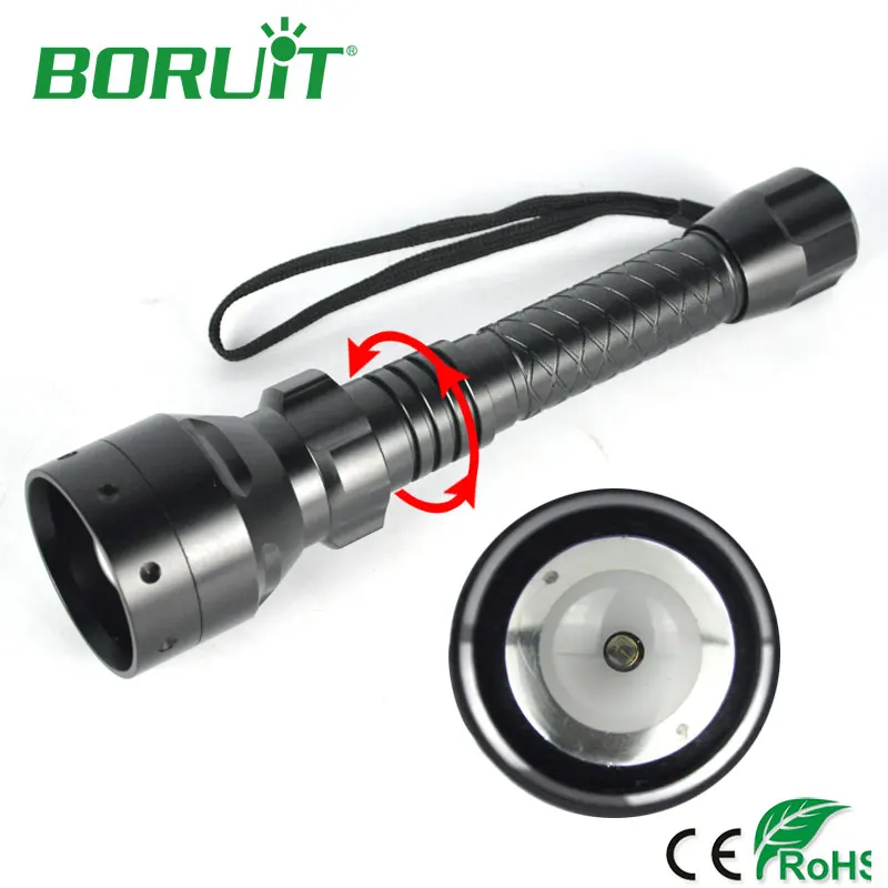 

BORUiT 850nm IR Flashlight Red LED Infrared Torch Light Zoomable Portable Camping Hunting Lamp Waterproof Tactical Torchlight