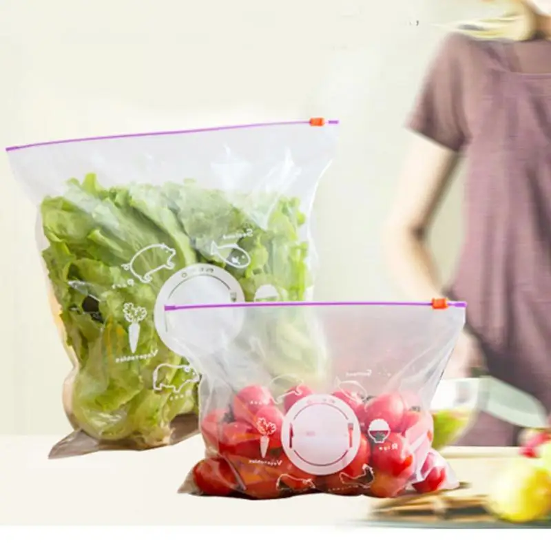 10 шт многофункциональные сумки для хранения продуктов питания заморозка герметичный нагрев свежий мешок на молнии прозрачный мешок кухонные принадлежности для кемпинга#735