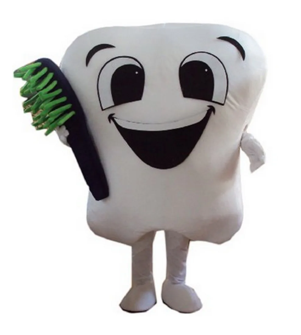 Teeth and toothbrush Mascot Costume mascot costumes for adults