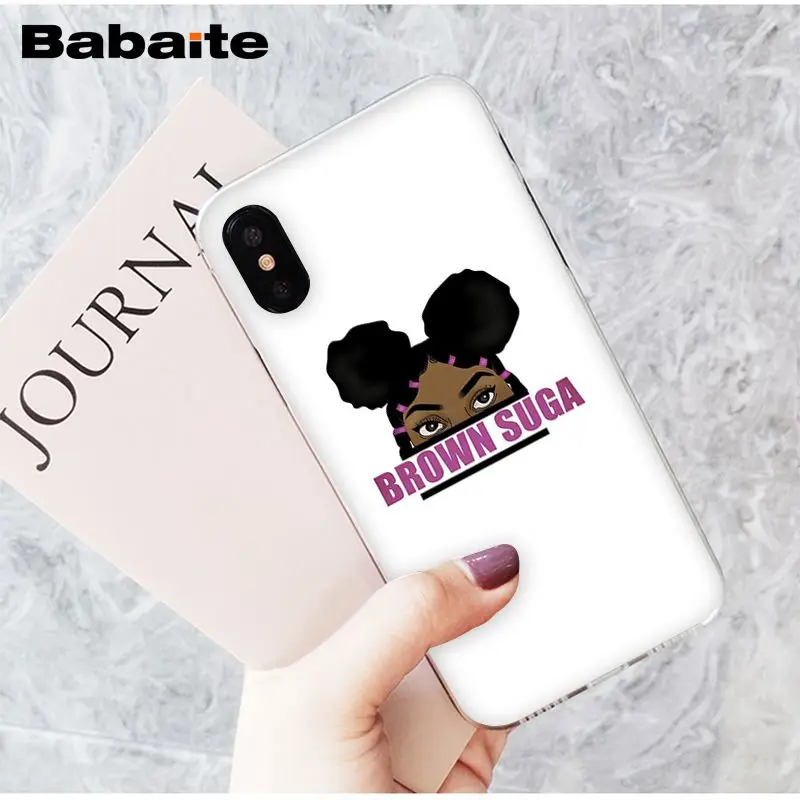 Babaite 2bunz Melanin Poppin Aba black girl волшебный мягкий силиконовый чехол для телефона для iPhone 5 5Sx 6 7 7plus 8 8Plus X XS MAX XR