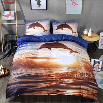 

Yovepii 3D bedding set Black Series flower lion bed linen set her king bedclothes Bohemia elephant bed set dolphin duvet cover
