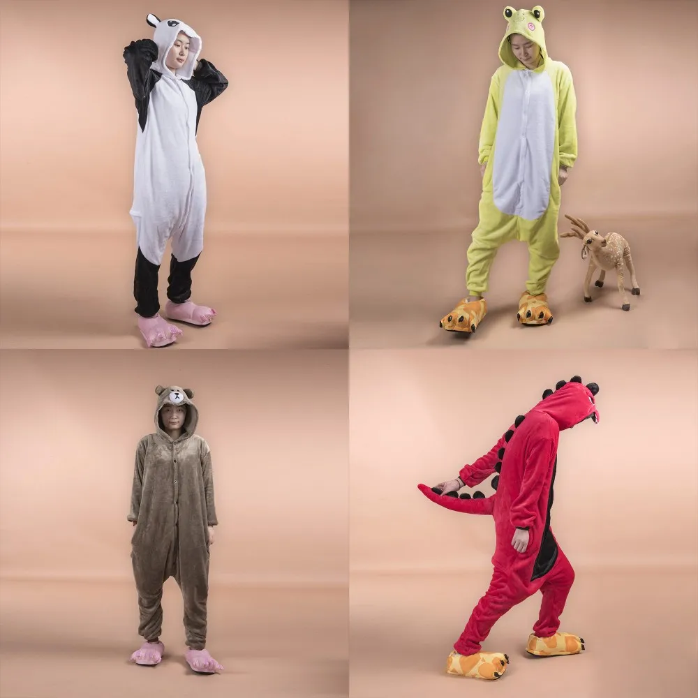 

Adult Panda Kigurumi Pajamas Set Animal Onesie Women Pijama Winter Sleepwear Onepiece 2019