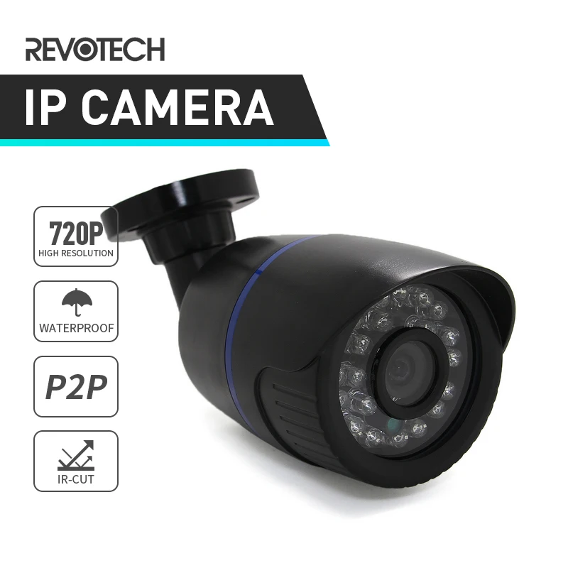 Waterproof 1280 x 720P 1.0MP Bullet IP Camera 24LED IR Outdoor Security Camera ONVIF Night Vision P2P IP CCTV Cam with IR-Cut