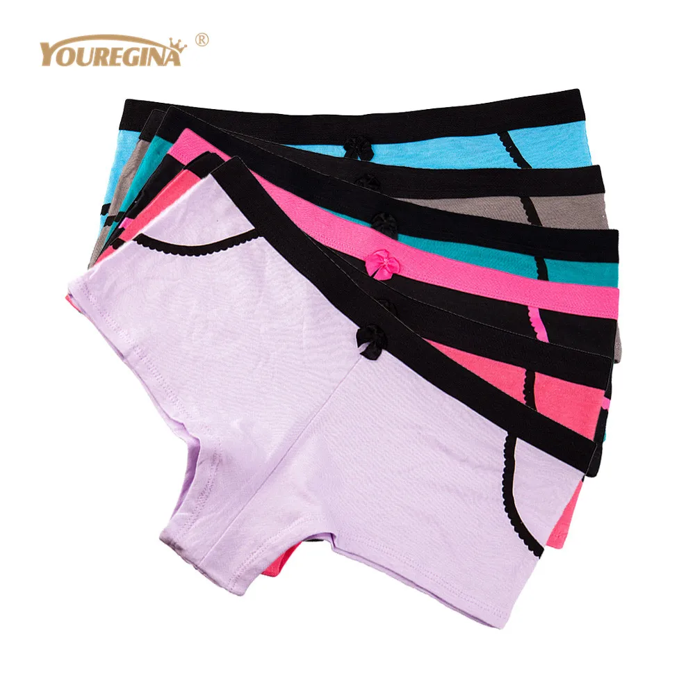 

YOUREGINA Calcinha Boyshorts Women Underwear Panties Briefs Cotton Short Ladies Panties Female Intimates 6 pcs/lot