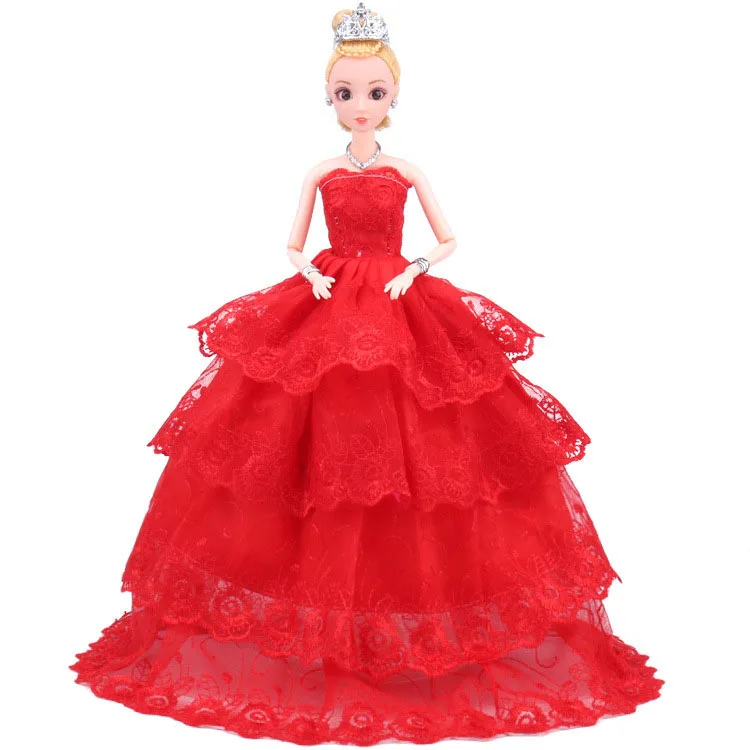

NK One Pcs Handmade Princess Wedding Dress Noble Party Gown For Barbie Doll Fashion Design Outfit Best Gift For Girl' Doll 039A