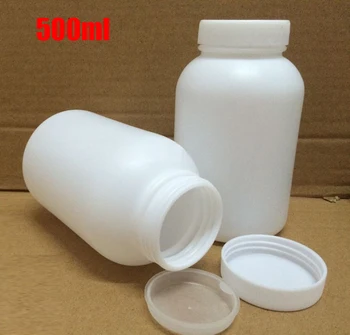 

100pcs 500ml White Color Wide Mouth HDPE Plastic Bottles, Sample Bottles, Capsules Bottles, Powder Bottles With Screw Caps