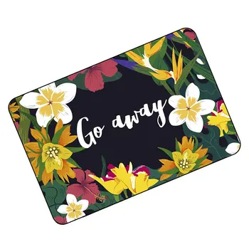 

Funny Doormats Go Away Beautiful Floral Edge Mats