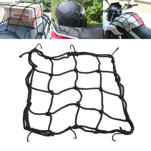 Red Moto Equipaje Red Para Casco De Moto - Elástica, Con 4 Ganchos, Sujeta Equipaje Red De Carga Para Moto