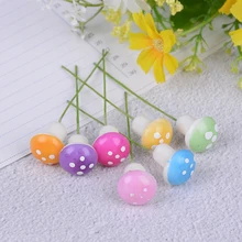 2 см красочные искусственные мини грибы, миниатюры Сказочный Сад Террариум с мхом смолы ремесленные украшения колья ремесло 10 шт