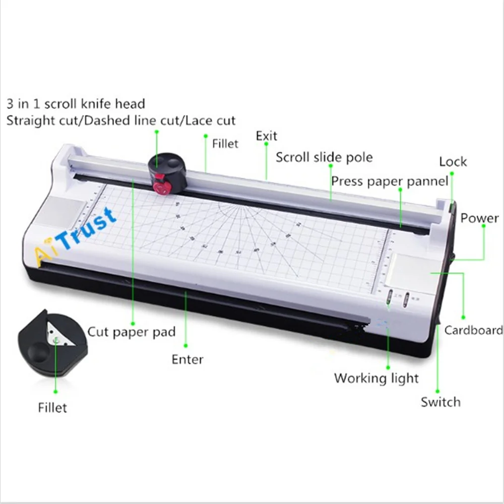 A3 Document Photos Dedicated Laminator With Paper Cut Function Hot And Cold