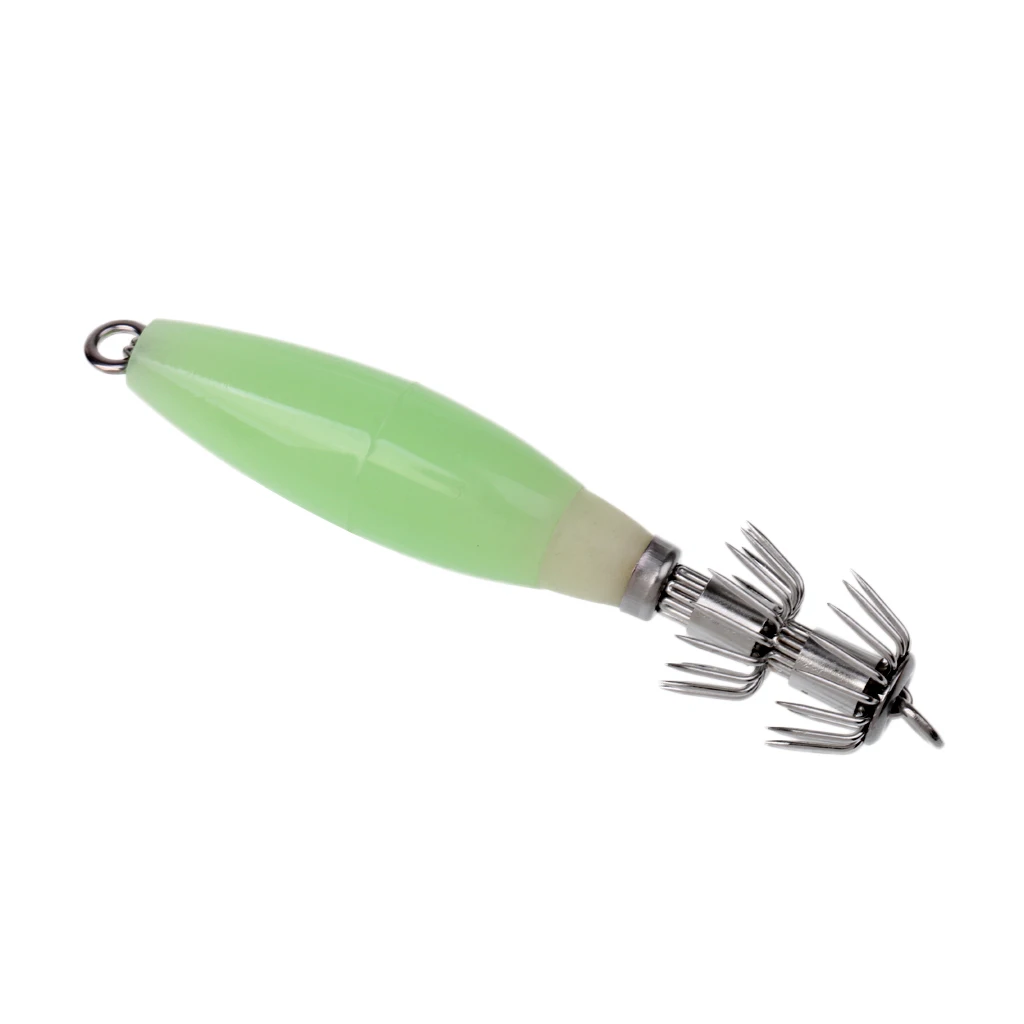 

Glow in Dark Squid Jig Hook Lures Artificial Hard Baits Octopus Fishing Lure Luminous for Saltwater Freshwater