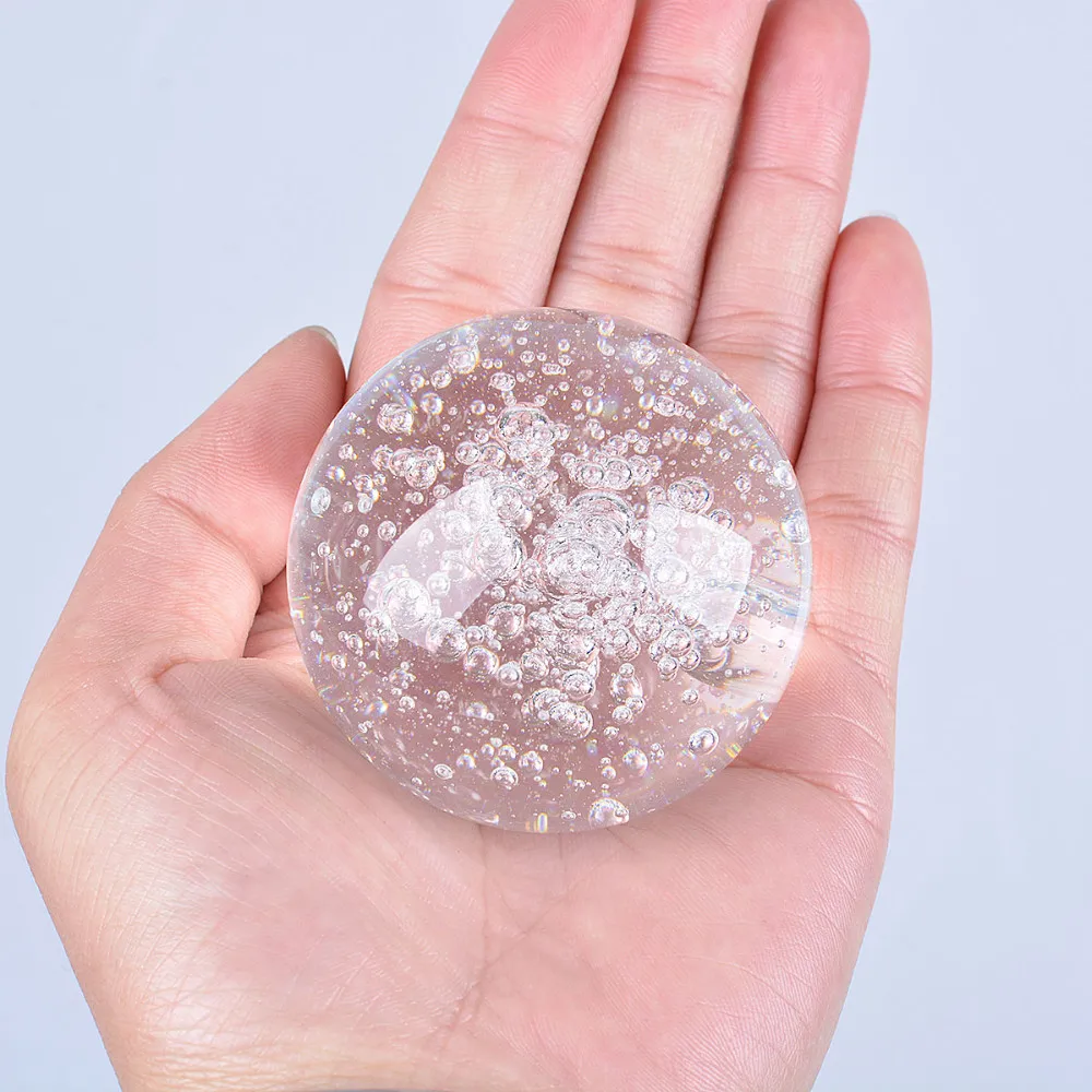 1pcs 50mm Crystal Glass Bubble Ball Quartz Marbles Magic Ball Home