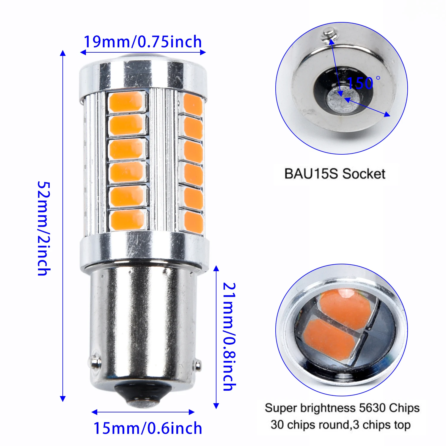 Высокая яркость Янтарный 1156PY BAU15S PY21W 33SMD LED-камера заднего вида для автомобиля Задний сигнал лампы* 4 сверхвысокая яркость светодиодный свет